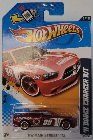 2012 Hot Wheels Super Treasure Hunt 11 Dodge Charger R/T w/Protecto Case