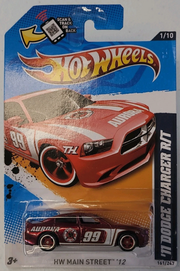 2012 Hot Wheels Super Treasure Hunt 11 Dodge Charger R/T w/Protecto Case
