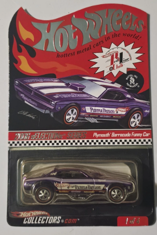 2006 Hot Wheels Red Line Club RLC sELECTIONS Series Plymouth Barracuda Funny Car