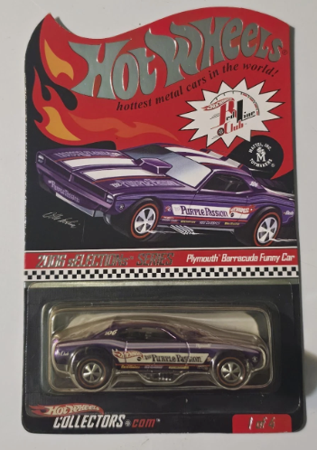 2006 Hot Wheels Red Line Club RLC sELECTIONS Series Plymouth Barracuda Funny Car