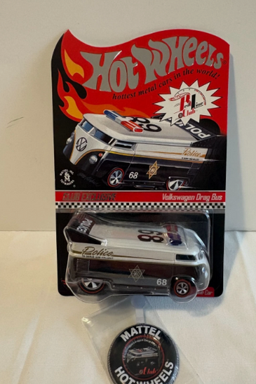 Hot Wheels RLC 2009 Club Car Police Volkswagen Drag Bus + Button