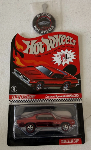 Hot Wheels RLC Club Exclusive Custom Plymouth Barracuda Red 2011 Club Car #29/3500