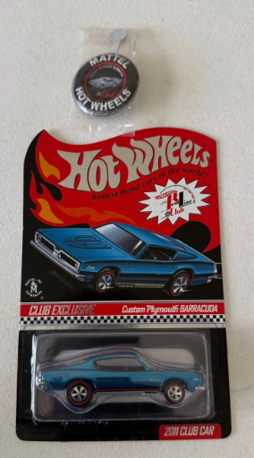 Hot Wheels 2011 RLC Club Car Blue Custom Plymouth Barracuda W/Button