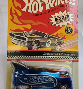2001 Hot Wheels 10th ANNIVERSARY PHILIP RIEHLMAN ~ VW Drag Bus Metallic Blue