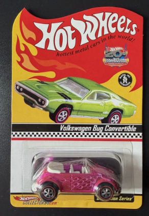 Hot Wheels RLC  20th Convention Pink w/Flames VW Bug Convertible