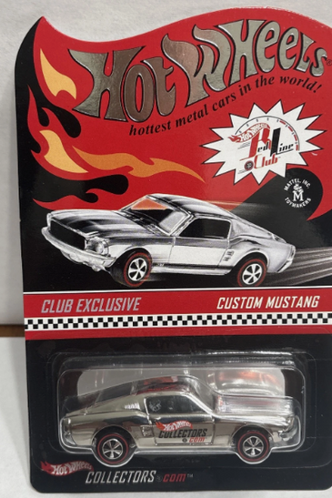 Hot Wheels RLC Chrome Custom Mustang w/Red Stripes