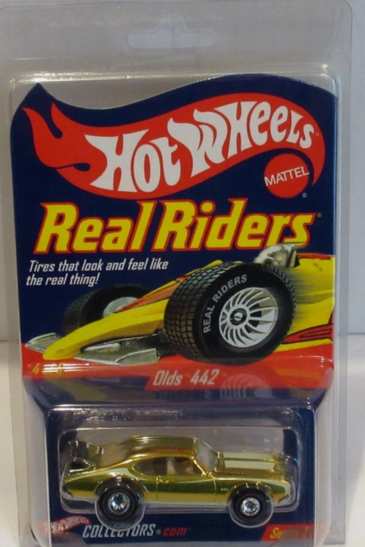 HOT WHEELS REDLINE CLUB RLC REAL RIDERS SERIES ~GOLD OLDS 442 IN PROTECTOR