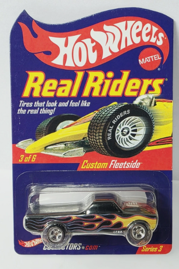 HOT WHEELS RLC REAL RIDERS BLACK w/FLAMES CUSTOM FLEETSIDE