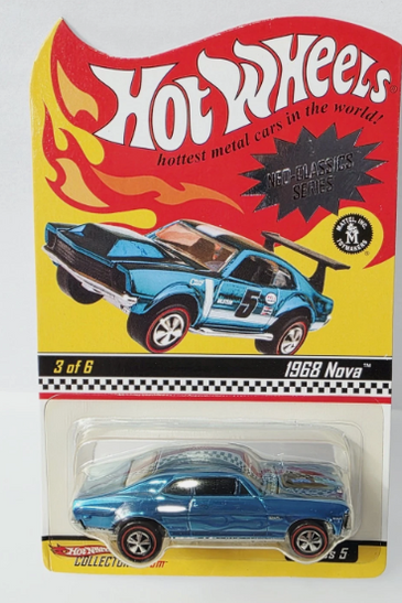 HOT WHEELS RLC NEO BLUE CLASSICS 1968 NOVA