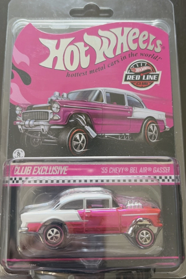 Hot Wheels Red Line Club Exclusive 1:64 '55 Chevy Bel Air Gasser Pink/White