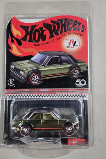 Hot Wheels RLC 2018 Club Exclusive Datsun Bluebird 510 Green w/Patch & Pin