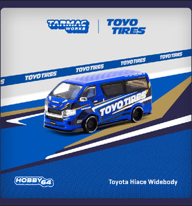 Tarmac Works 1:64 Toyota Hiace Widebody Toyo Tires – Blue – Hobby64