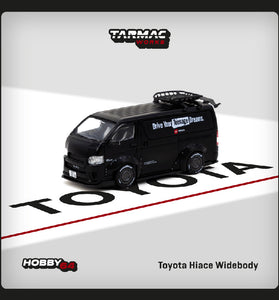 Tarmac Works 1:64 Toyota Hiace Widebody with Rack – Black – Hobby64