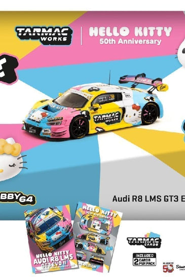 Tarmac Works 1:64 Audi R8 LMS GT3 Evo II Macau GT Cup – FIA GT World Cup 2023 – Race Version Uno Racing Adderly Fong Model Car + Trading Cards Combo Set – Hobby64