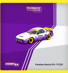 Tarmac Works 1:64 Pandem Mazda RX-7 FC3S- White Purple – Hobby64