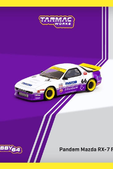 Tarmac Works 1:64 Pandem Mazda RX-7 FC3S- White Purple – Hobby64