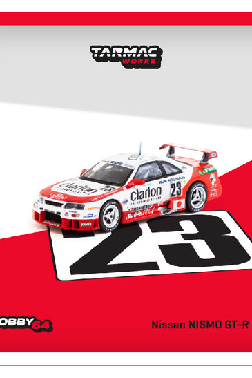 Tarmac Works 1:64 Nissan NISMO GT-R LM 24h of Le Mans 1995 Presentation K. Hoshino / T. Suzuki / M. Kageyama