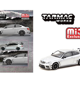 Tarmac Works 1:64 Mercedes-Benz C 63 AMG Coupé Black Series – Silver Metallic- Global64 – Mijo Exclusives