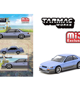 Tarmac Works 1:64 Vertex Nissan Silvia S13 – Blue/Grey – Global64 MiJo Exclusives
