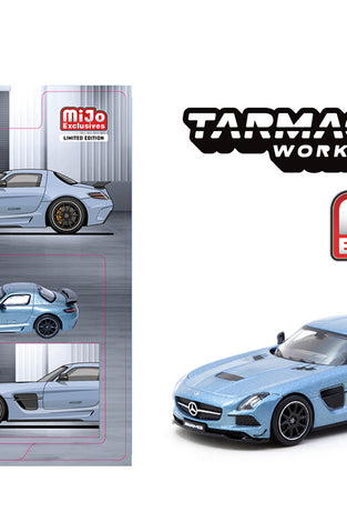 Tarmac Works 1:64 Mercedes-Benz SLS AMG Coupe Black Series – Matte Blue – Global64