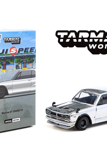 Tarmac Works 1:64 Nissan Skyline 2000 GT-R (KPGC10) Fuji Speed Special Edition – Silver Chrome – Global64