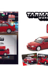 Tarmac Works 1:64 Mitsubishi Lancer GSR Evolution II with 1 Pack Trading Card Included – Red