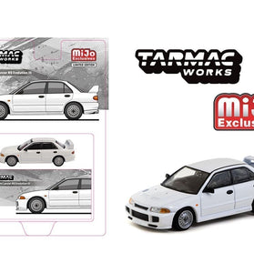 Tarmac Works 1:64 Mitsubishi Lancer RS Evolution III – White – MiJo Exclusives