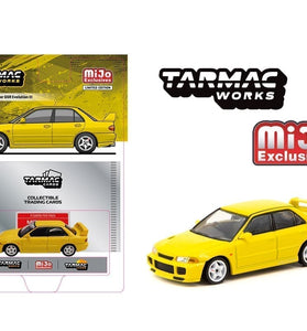 Tarmac Works 1:64 Mitsubishi Lancer GSR Evolution III – Yellow – MiJo Exclusives
