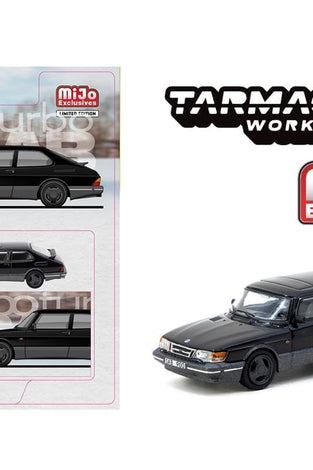 Tarmac Works 1:64 Saab 900 Turbo – Black – MiJo Exclusives