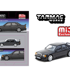 Tarmac Works 1:64 Mercedes-Benz 190 E 2.5-16 EVO 1 – Black – Global64 MiJo Exclusives Limited Edition