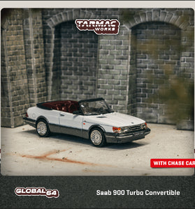 Tarmac Works 1:64 Saab 900 Turbo Convertible – White – Global64