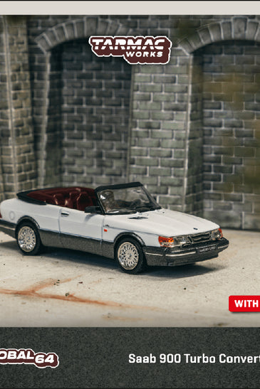 Tarmac Works 1:64 Saab 900 Turbo Convertible – White – Global64