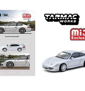 Tarmac Works 1:64 Porsche 911 GT3 (Type 996) – Silver- Global64 – Mijo Exclusives