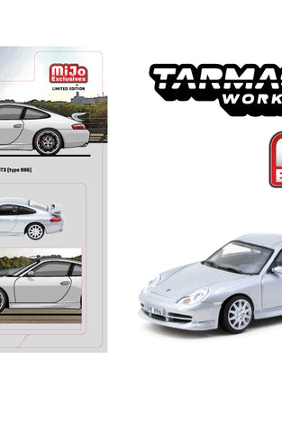 Tarmac Works 1:64 Porsche 911 GT3 (Type 996) – Silver- Global64 – Mijo Exclusives