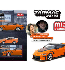 Tarmac Works 1:64 Nissan VeilSide FFZ400 Fairlady Z – Orange – Global64 MiJo Exclusives Limited Edition