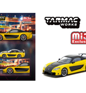 Tarmac Works 1:64 Mazda RX-7 VeilSide Fortune7- Yellow – Global64 MiJo Exclusives Limited Edition
