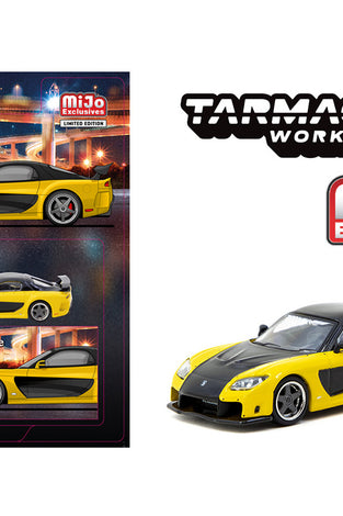Tarmac Works 1:64 Mazda RX-7 VeilSide Fortune7- Yellow – Global64 MiJo Exclusives Limited Edition