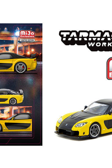 Tarmac Works 1:64 Mazda RX-7 VeilSide Fortune7- Yellow – Global64 MiJo Exclusives Limited Edition