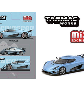 Tarmac Works 1:64 Koenigsegg Regera – Light Blue Metallic – MiJo Exclusives