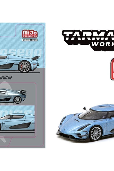 Tarmac Works 1:64 Koenigsegg Regera – Light Blue Metallic – MiJo Exclusives