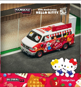 Tarmac Works 1:64 Dodge Van Hello Kitty Food Truck- White – MiJo Exclusives