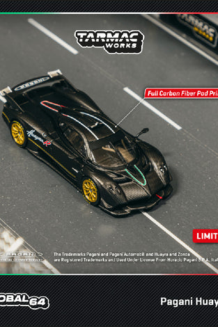 Tarmac Works 1:64 Pagani Huayra R Matte Black Carbon Fiber – Global64