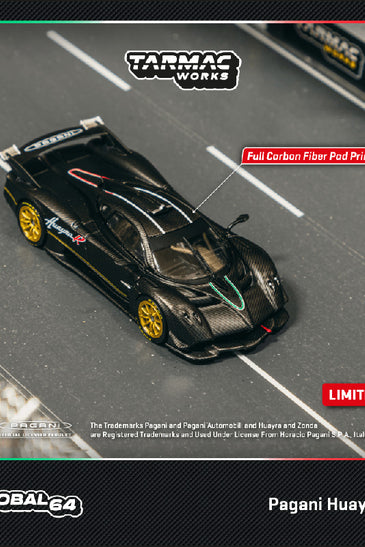 Tarmac Works 1:64 Pagani Huayra R Matte Black Carbon Fiber – Global64