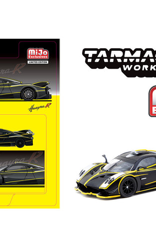 Tarmac Works 1:64 Pagani Huayra R – Matte Black / Silver – Global64 – MiJo Exclusives Limited Edition