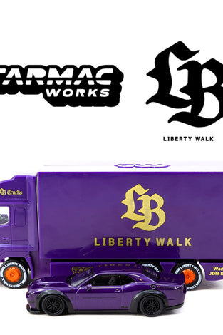 Tarmac Works 1:64 LB-WORKS Dodge Challenger SRT Hellcat with Truck Special Edition