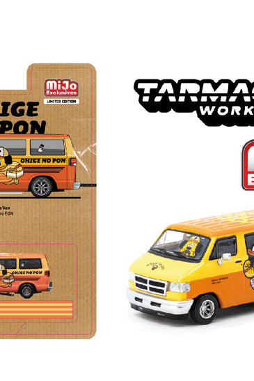 Tarmac Works 1:64 Dodge Van Ohige No PON Special Limited Edition 2,544 Pcs – Orange / Yellow – MiJo Exclusives
