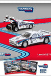Tarmac Works 1:64 Lancia 037 Rally Rally Monte Carlo 1983 Winner W. Rohrl / C. Geistdorfer with Trading Cards- Hobby64