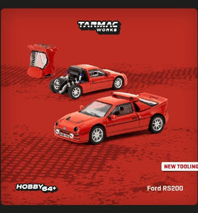 Tarmac Works 1:64 Ford RS200 – Red – Hobby64