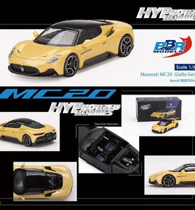 BBR MODELS 1:64 MASERATI MC20 GIALLO GENIO YELLOW