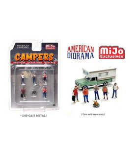 American Diorama 1:64 - Campers Figures - 6pcs Set - Diecast Metal